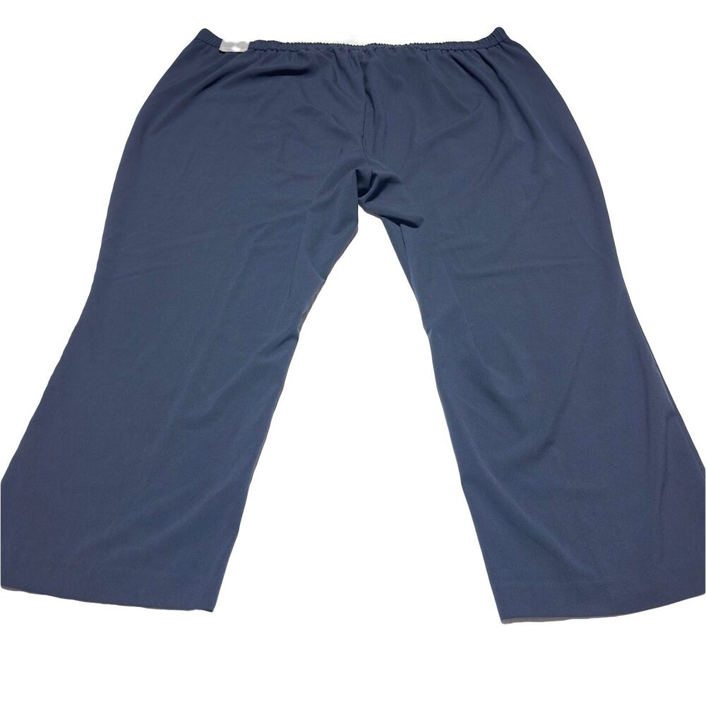 Catherines Pants Plus Size 5X Navy Refined Pull on Elastic Back Flat Front NWT